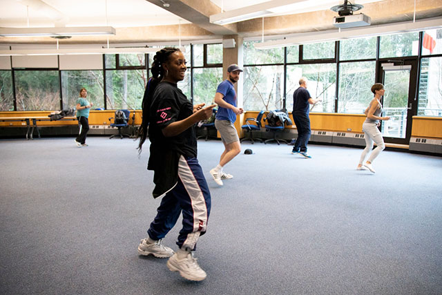Taylor Noel teaches a hip-hop class during Experience Well-being Week on Jan. 29, 2020. (Photo by Tae Hoon Kim)