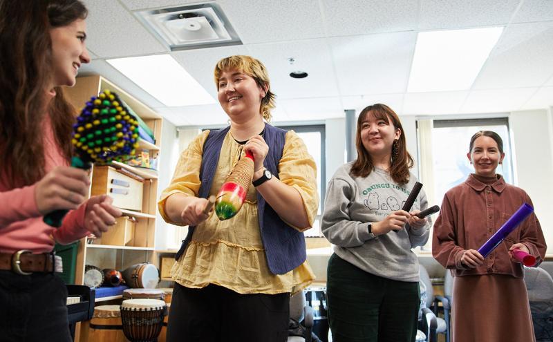 Music Therapy students get creative and express themselves through music improvisation