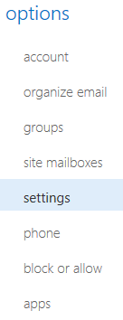 Webmail signature settings