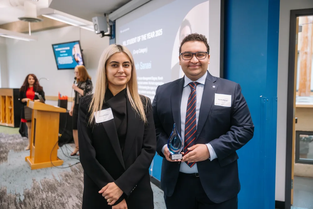 Kaveh Sanei and Zack Bhatia at the Work-Integrated Learning Awards ceremony