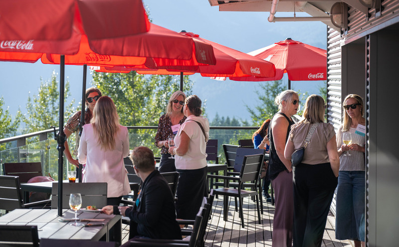 CapU students at the Partnering with Purpose alumni mixer event in 2025.