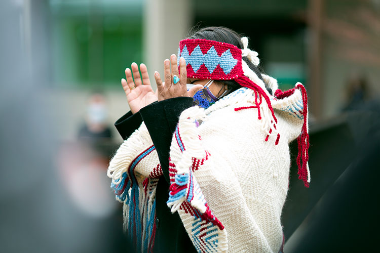 Indigenous person on campus
