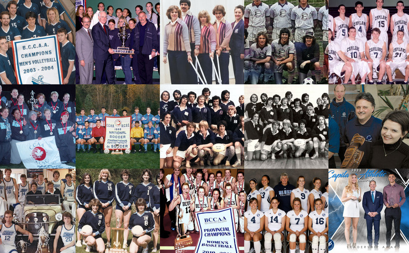 Historical collage of CapU athletic teams