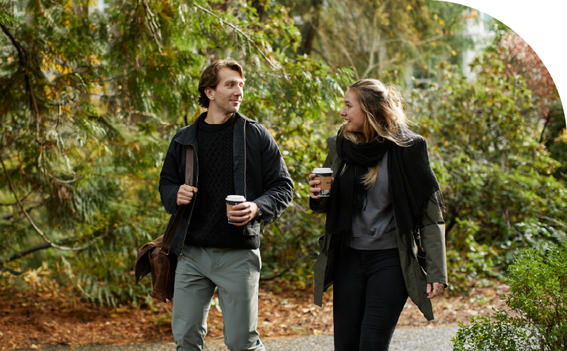 Students walking on campus
