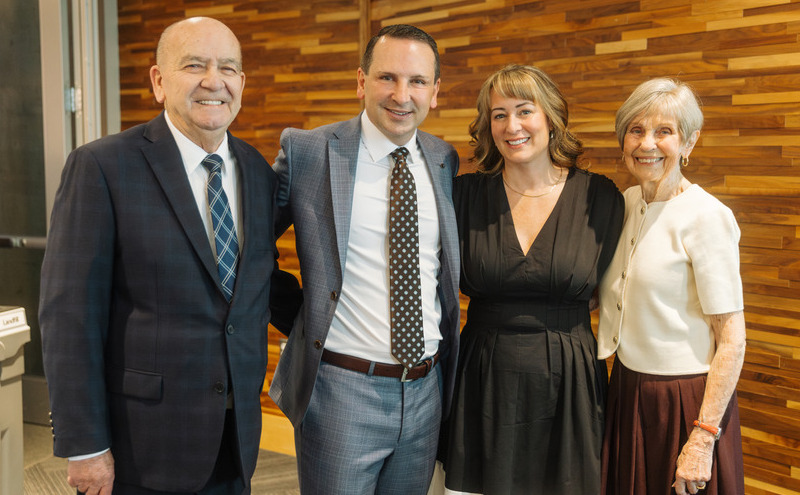 President Jason Dewling with his wife Heather, and his parents, Bob and Joy, who flew out from Newfoundland and Labrador for the special occasion.