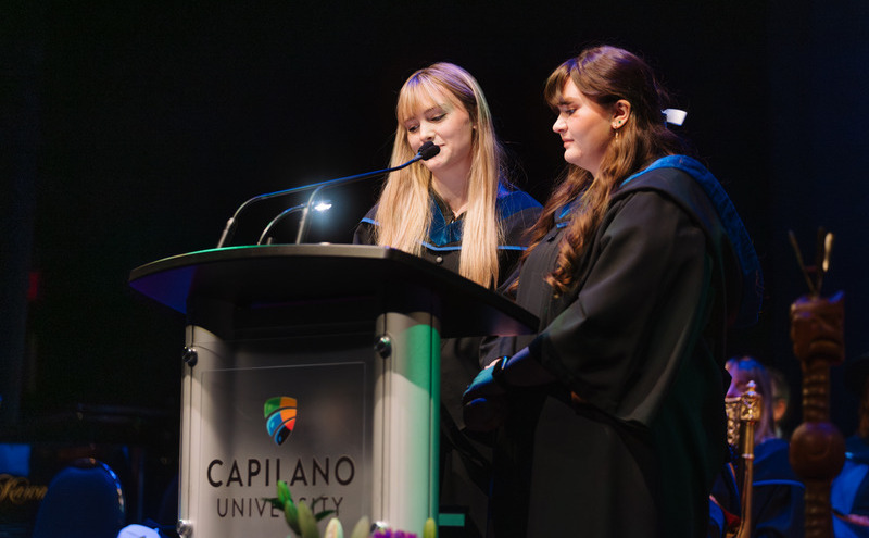 Jason’s daughters, Heidi Dewling (left) and Jenna Semmens (right), shared family memories and funny moments in celebration of their dad’s achievements.