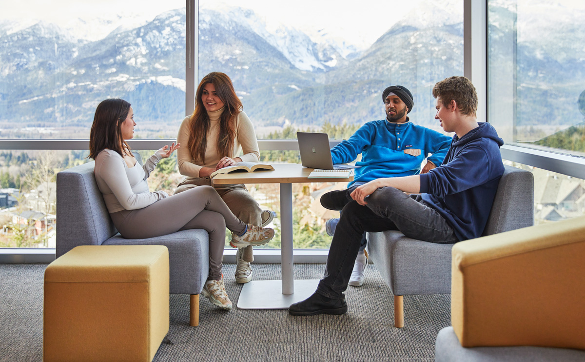 Students in study room at CapU Squamish