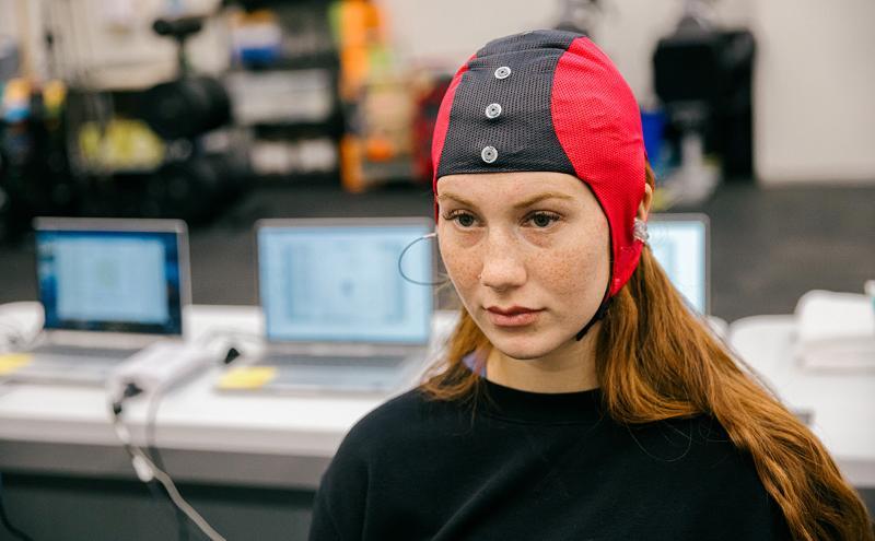 CapU Blues student-athletes participate in the research team’s technology training