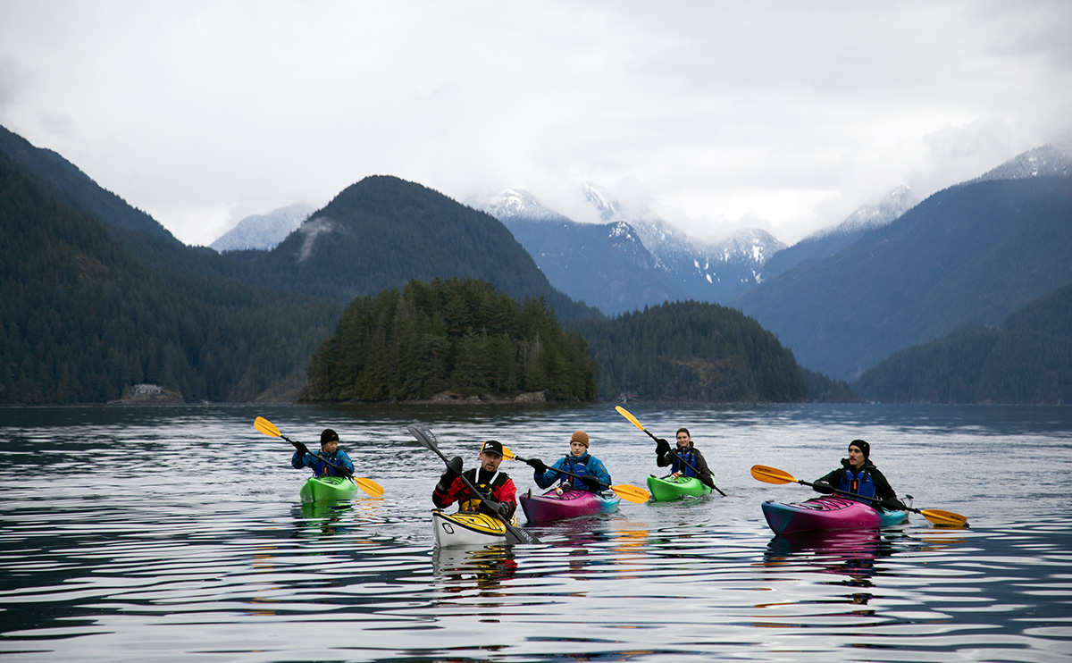 OREC students kayaking in Deep Cove