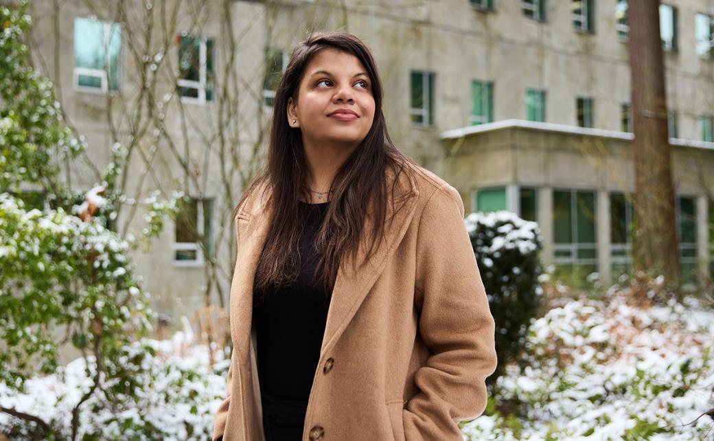 Amisha Maini on campus