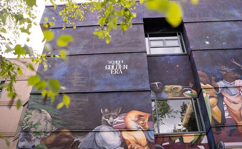 Mural on exterior of the Cedar Building