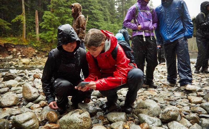 Tourism Management students during an expedition to the Lower Seymour Conservation Reserve, where they learned about nature, wildlife and teamwork