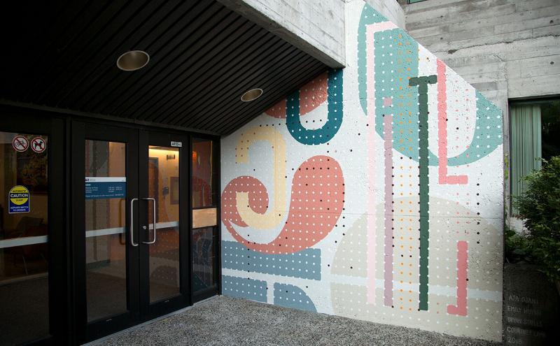 Mural by IDEA students on the Arbutus Building 