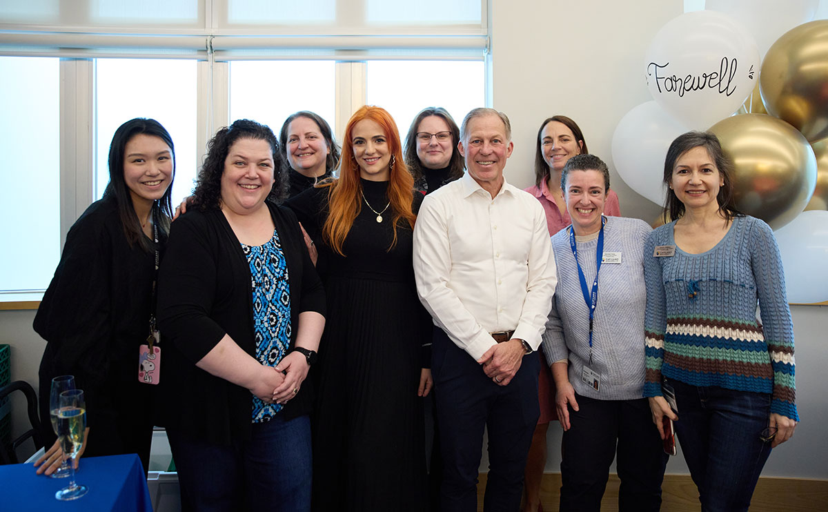 Faculty and staff gathered to honour President Paul Dangerfield after his final address to the CapU community