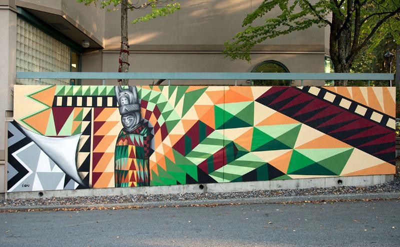 Mural by Carrielynn Victor on the exterior of the Cedar Building 
