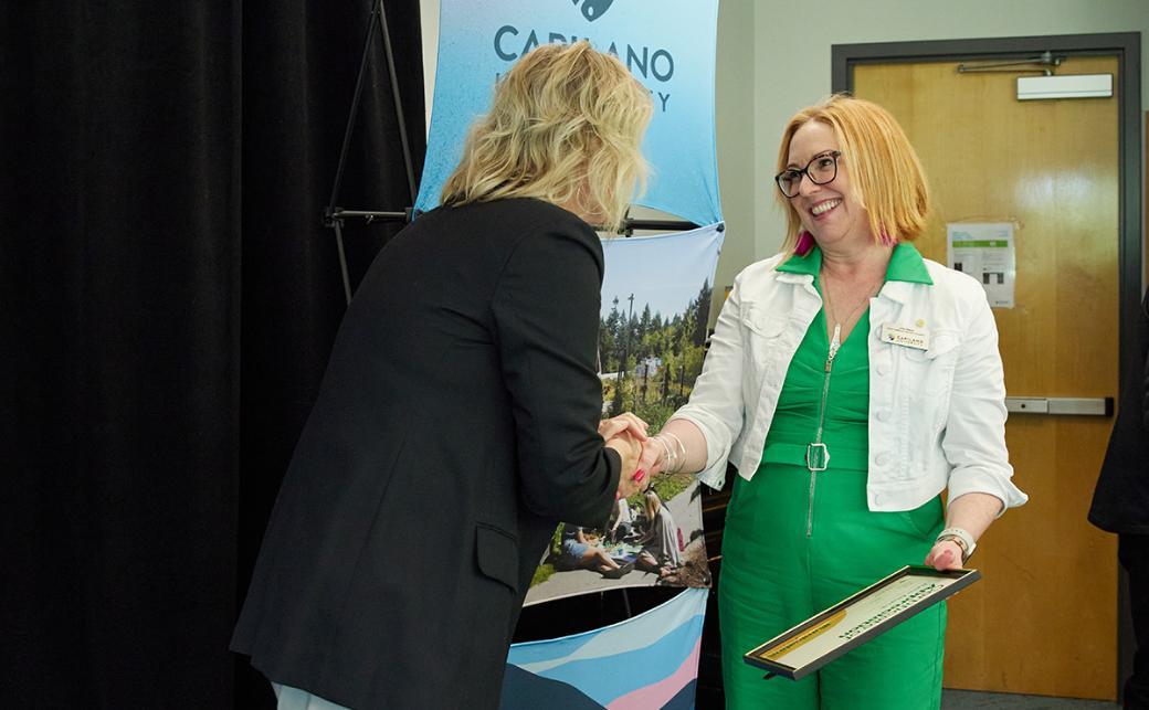 Julia Black receiving an award
