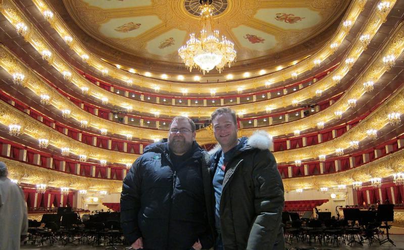 Chris with husband Matt onstage at The Bolshoi - Moscow, Russia