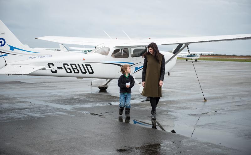 Damineh Akhavan at the airport