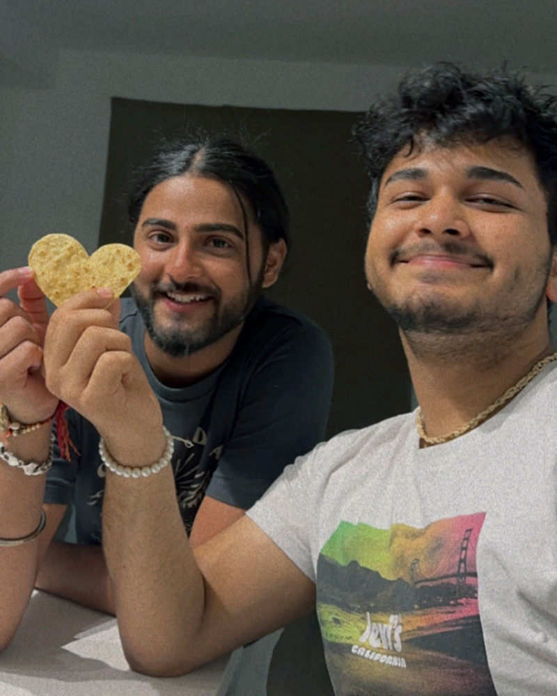 Danish with his best friend and roommate