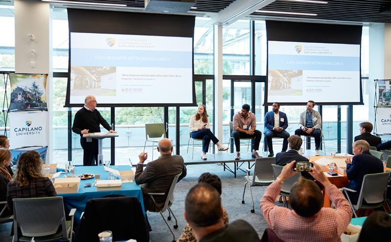 Keith Cross at event at CapU Lonsdale