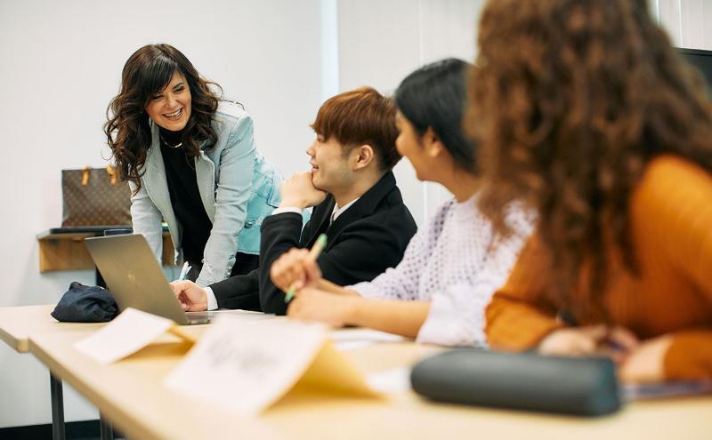 Carolyn Stern with students