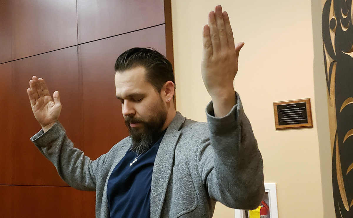 Sharing words in classroom at Douglas College