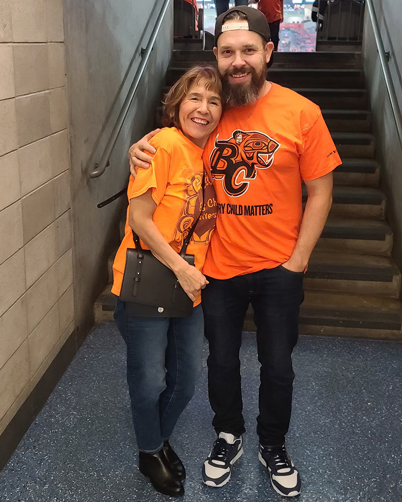 James and Mom Natalie Baker from Squamish Nation