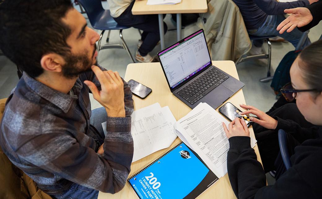 Students working in classroom