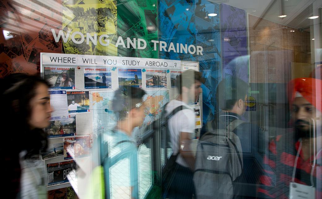 Students outside of the Wong and Trainor Centre for International Experience