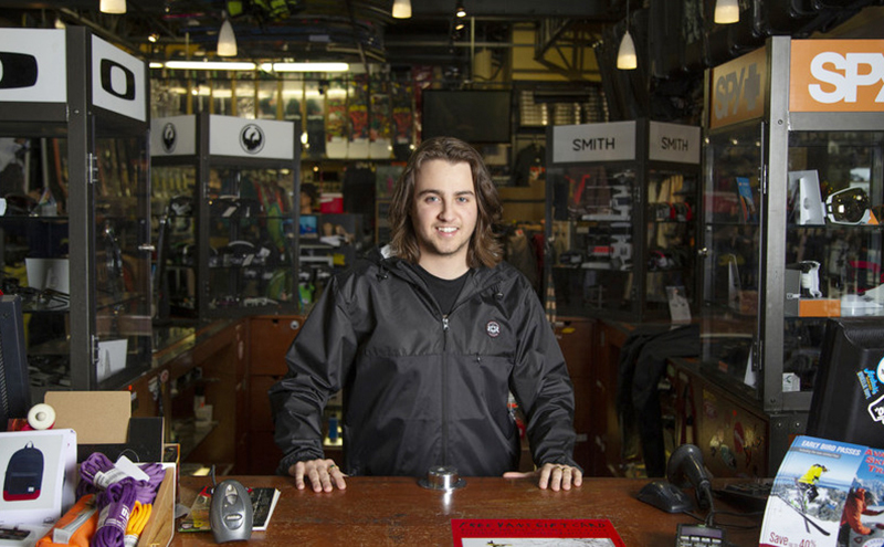 Student working in store