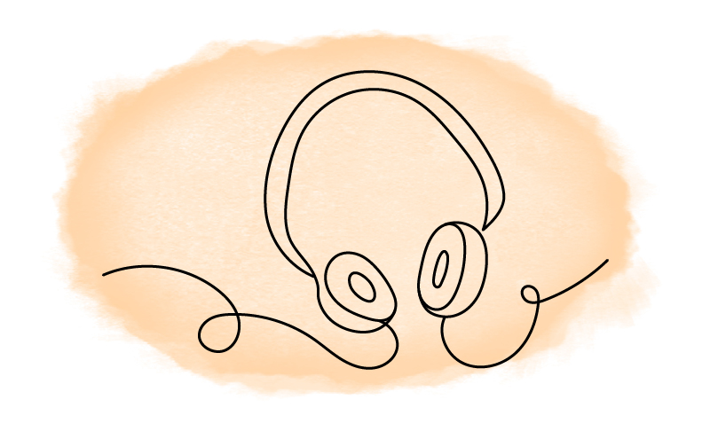 Illustration of headphones