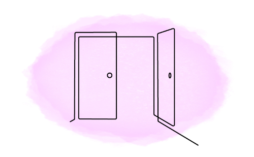 Illustration of open doors