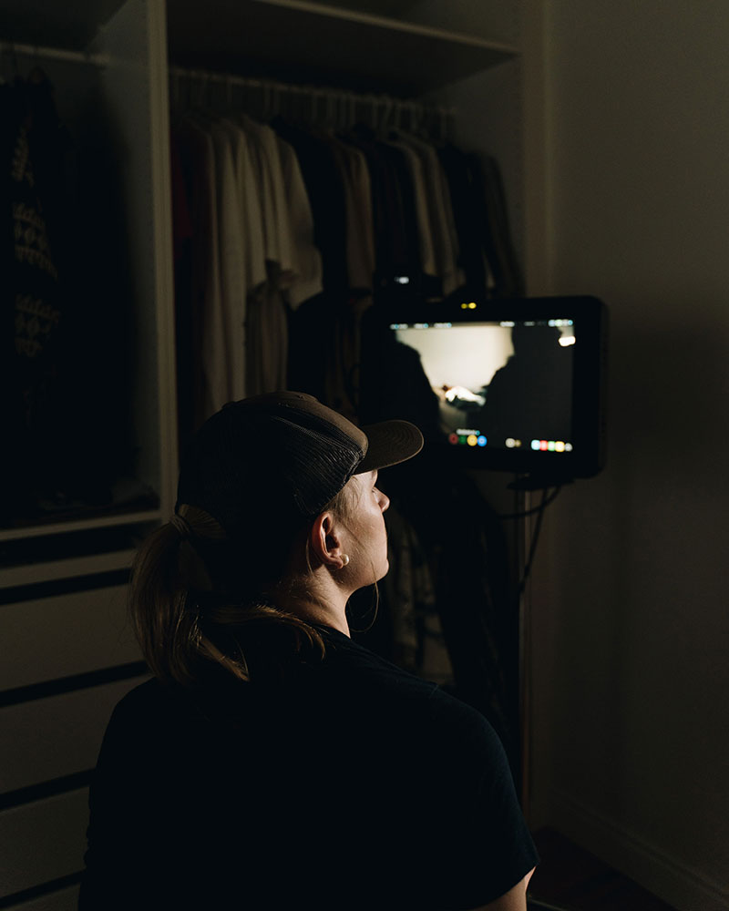 Sarah Buchanan on film set