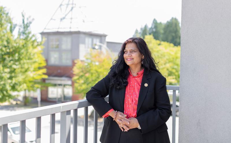 Photo of Shahnaz Rahimtula outside her office