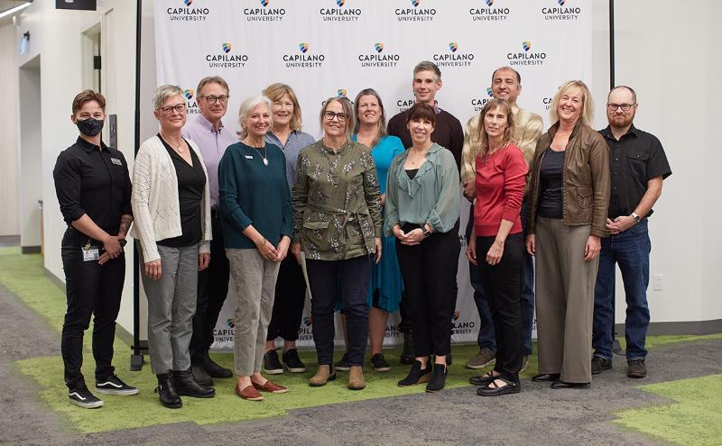 Laureen Styles, vice president, academic & provost and Ruth Simons from Howe Sound Biosphere Region Initiative Society sign a memorandum of understanding to solidify an official partnership and working group with Capilano University to support student and community research projects in the region