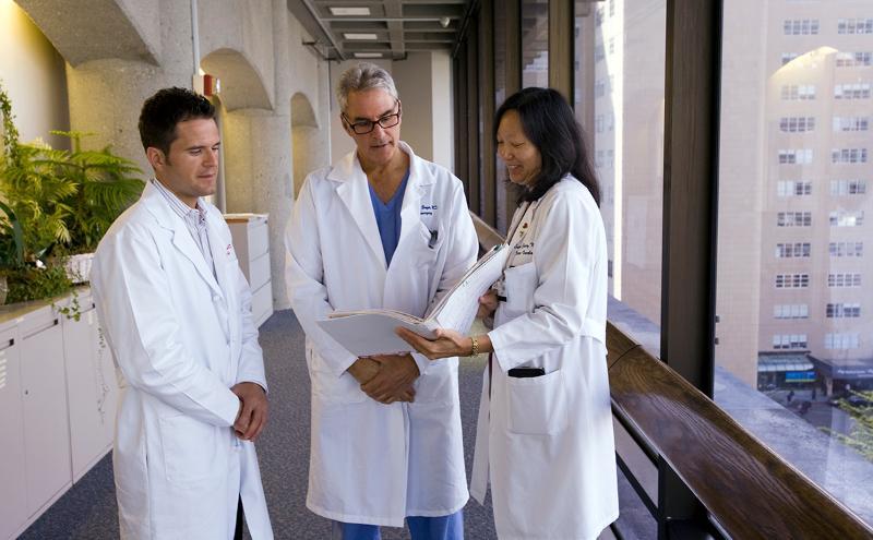 Early career at UCSF in Division of NeuroOncology with colleagues Nicholas Butowski (left), and Mitchel Berger (center)