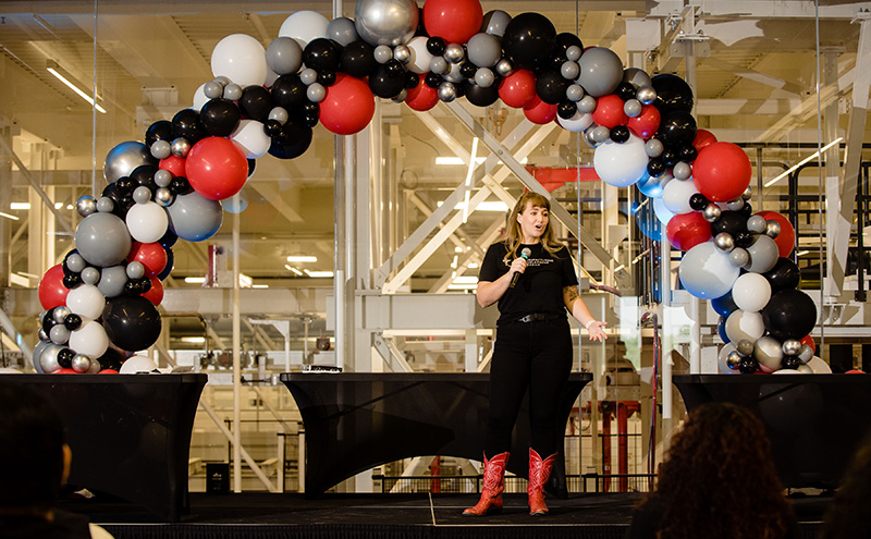 Teresa Grant speaking at an event