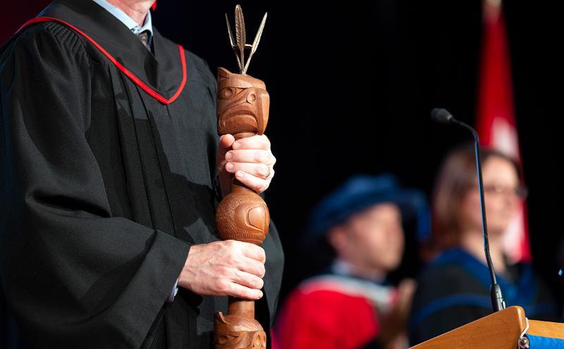 Convocation mace at ceremony