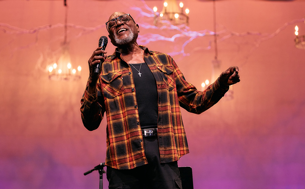 Theodore “Dutch” Robinson performing songs from his new album, “Where are You Mankind?” at the BlueShore Theatre