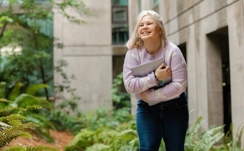 Student portrait from the CapU BRING IT advertisement campaign.