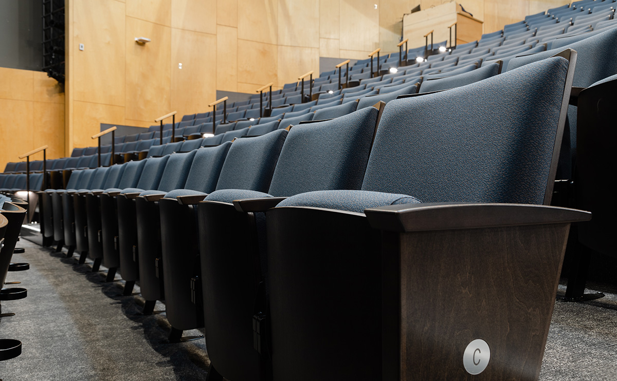 Brand new seats unveiled in the BlueShore Theatre.