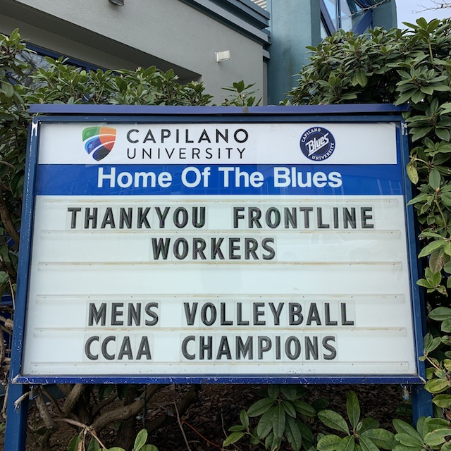 Outside the Centre for Sport and Wellness on April 17. Submitted by Victoria Miles.