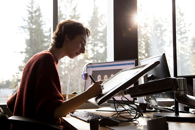 Working in the animation studio on Jan. 16, 2020. (Photo by Tae Hoon Kim)