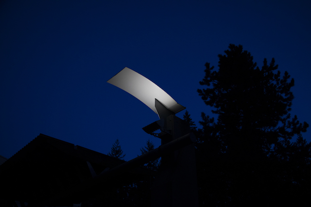 A light in the Cedar courtyard on March 25, 2020.