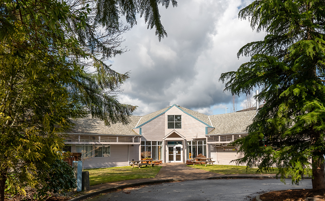 An image of the Sunshine Coast campus and trees