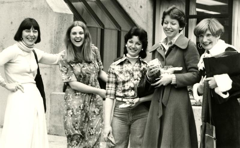 Students hanging out on campus