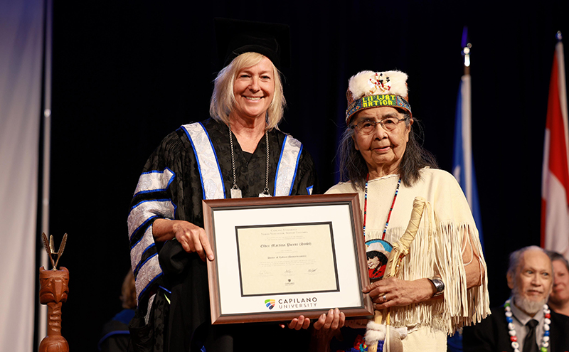 An honourary degree being handed out