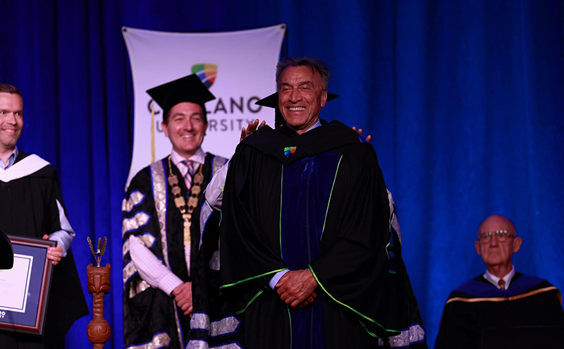 A person accepting an honorary degree