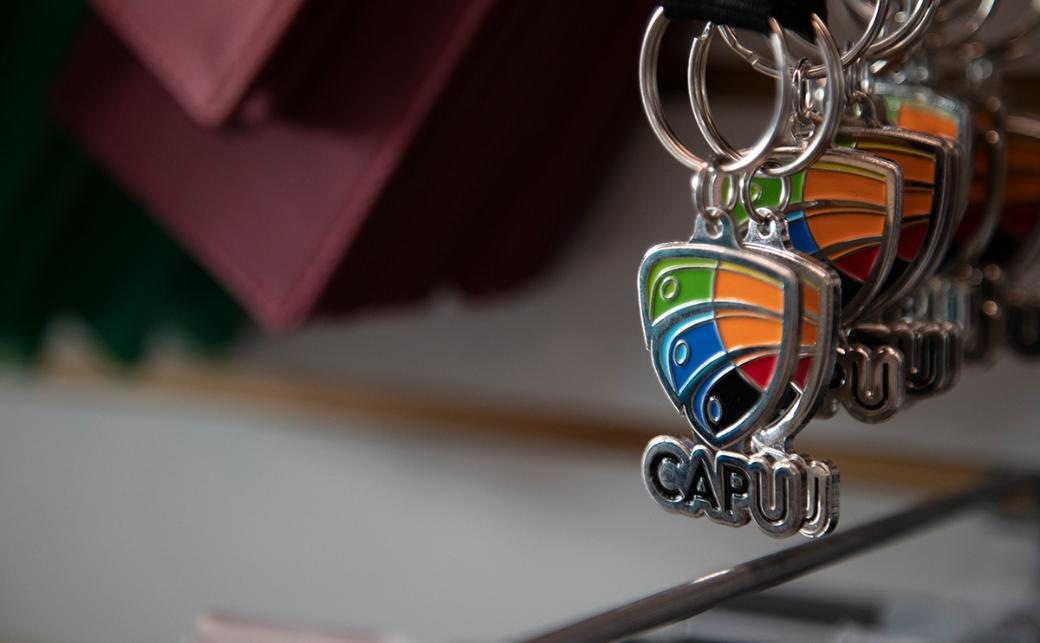 CapU keychains in Bookstore