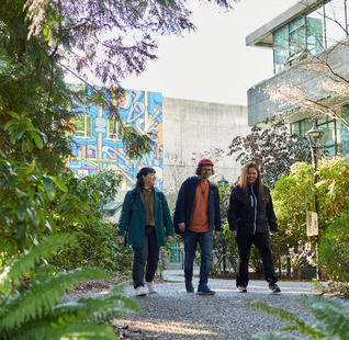 Students walking on campus